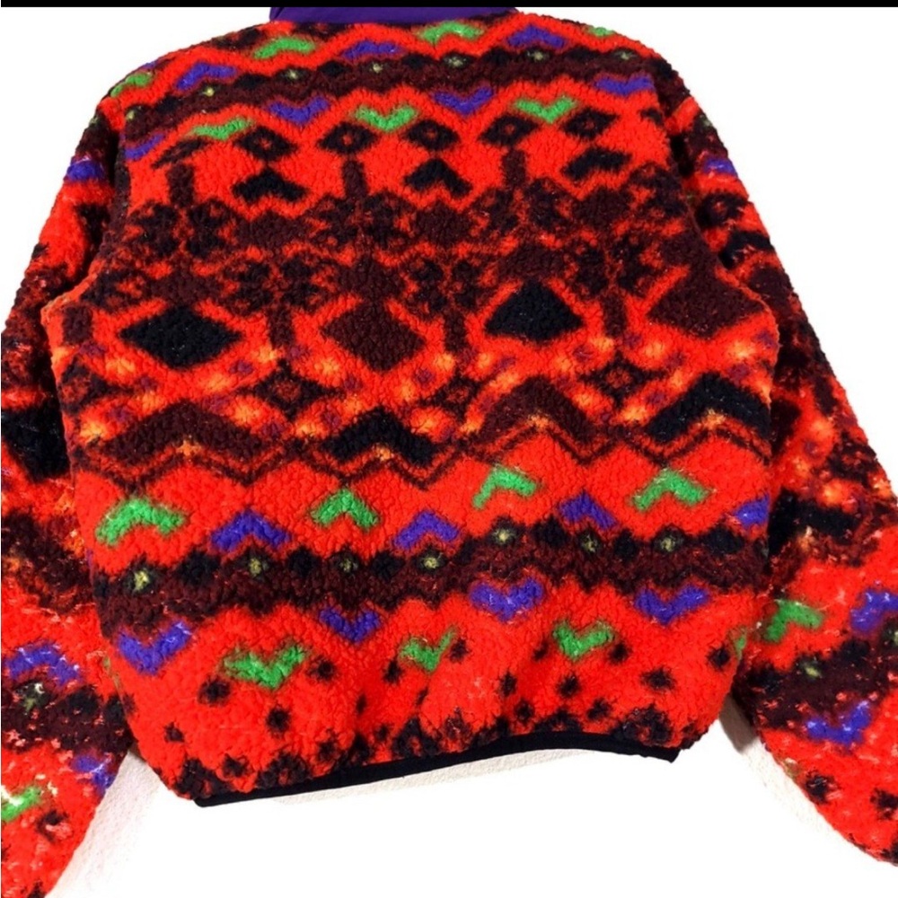 Urban Outfitters Sherpa 1/4 Zip Red Fleece Pullover, Small. - Picture 3 of 9